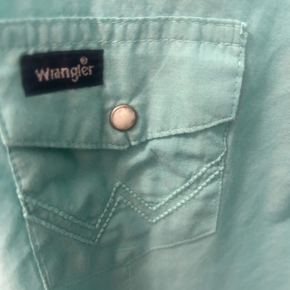 Wrangler Turquoise Pearl Snap Western Shirt - Picture 4 of 6